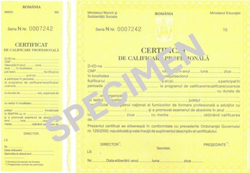 Certificat de calificare profesională pentru cursul de masaj acreditat ANC – Perfect Euforic Masaj, București